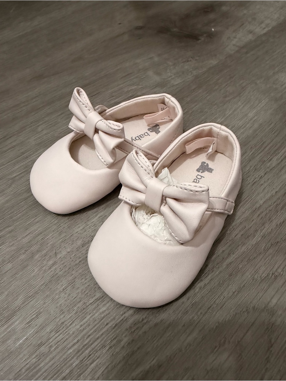 Baby Girls Pink Bow Mary Jane Shoes Size 6-12 Months